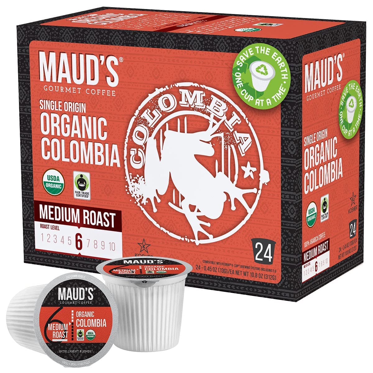Maud's Organic Colombian Coffee (Organic Medium Roast Coffee)， 24ct. Solar Energy Produced Recyclable Single Serve Fair Trade Single Origin Organic Coffee Pods - 100% Arabica Coffee， KCup Compatible - Image 7